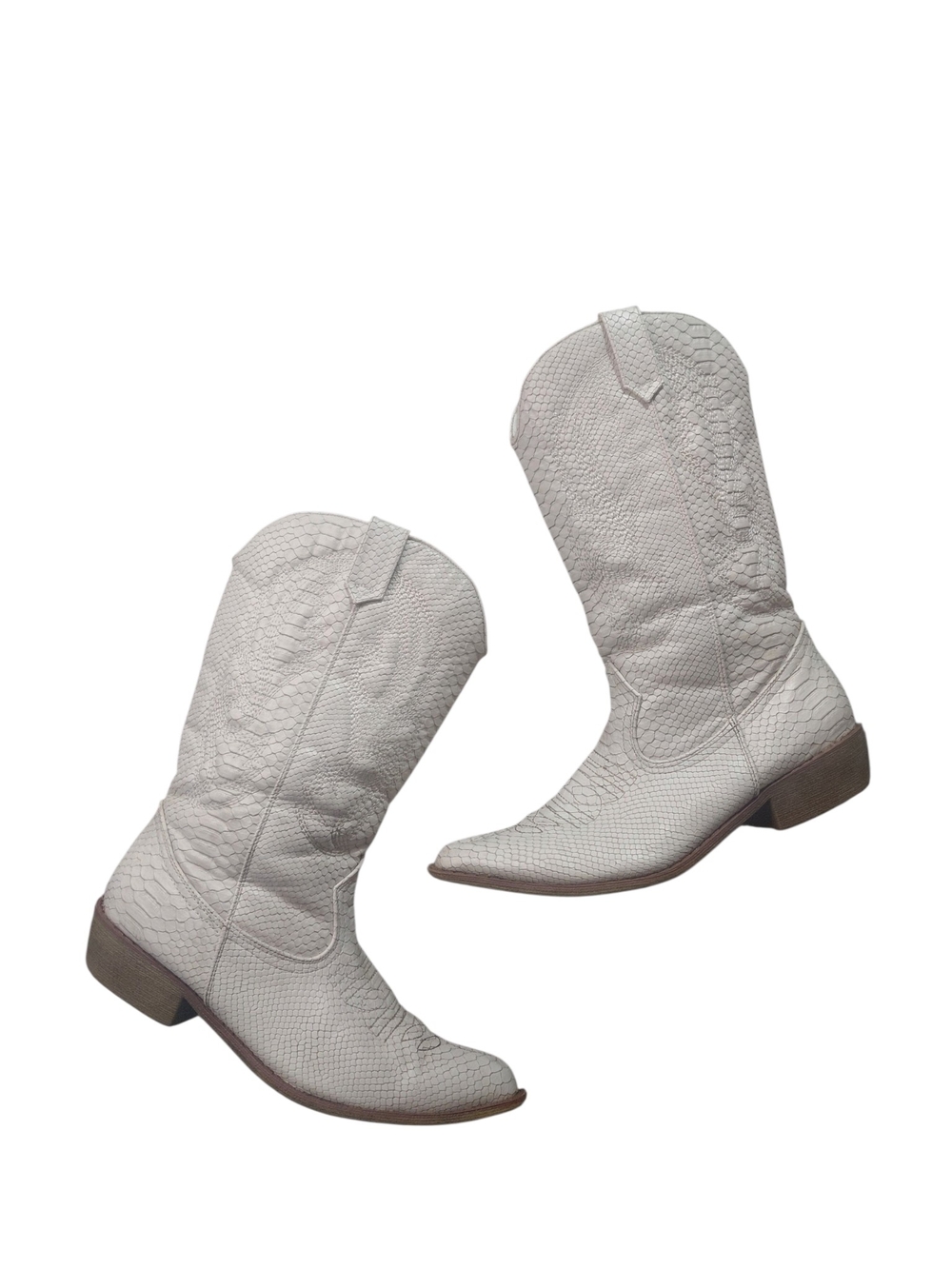 Coconuts by Matisse Gaucho White Cowboy Boots Size 9 Textured Western Boots